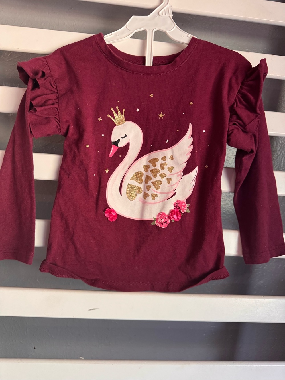 Garanimals Burgundy Long-Sleeve Swan Graphic Top - Picture 1 of 3